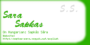 sara sapkas business card