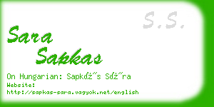 sara sapkas business card